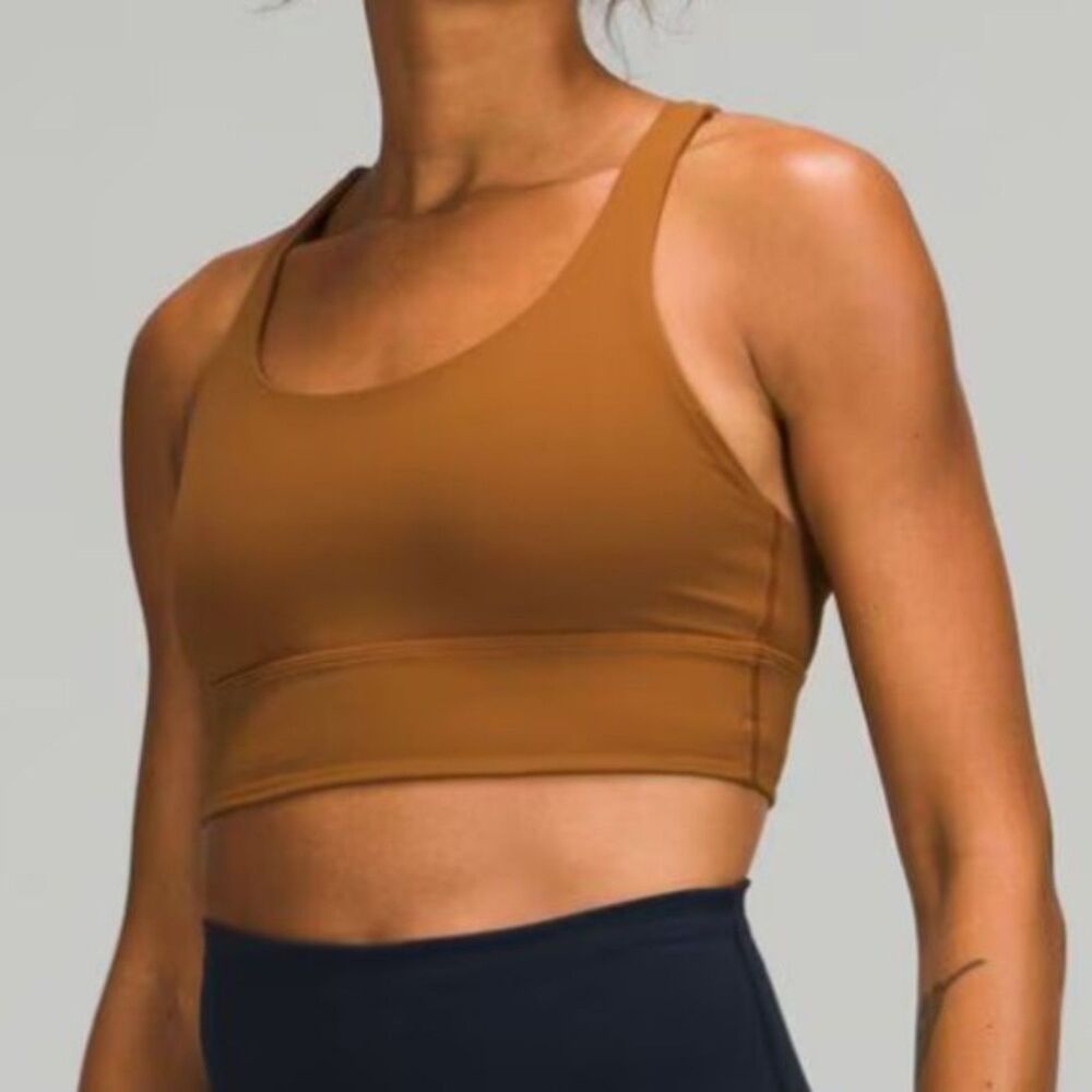 Lululemon Energy Longline Bra Medium Support Size 4 Burnt Caramel